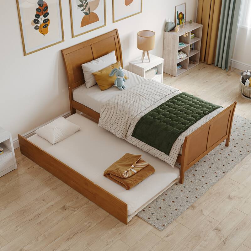 Portland Solid Wood Platform Bed with Matching Footboard and Trundle