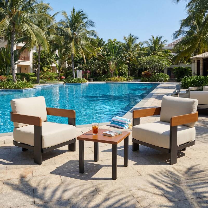 2 - Person Patio Conversation Sets With Cushions, Outdoor Set Furniture (3 Piece)