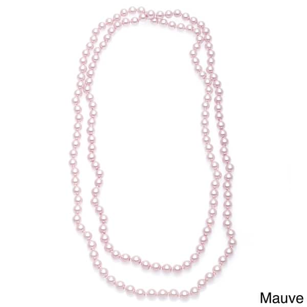 burgundy pearls two strand freshwater pearls yellow gold chain and clasp 19 inches Purple pearl necklace