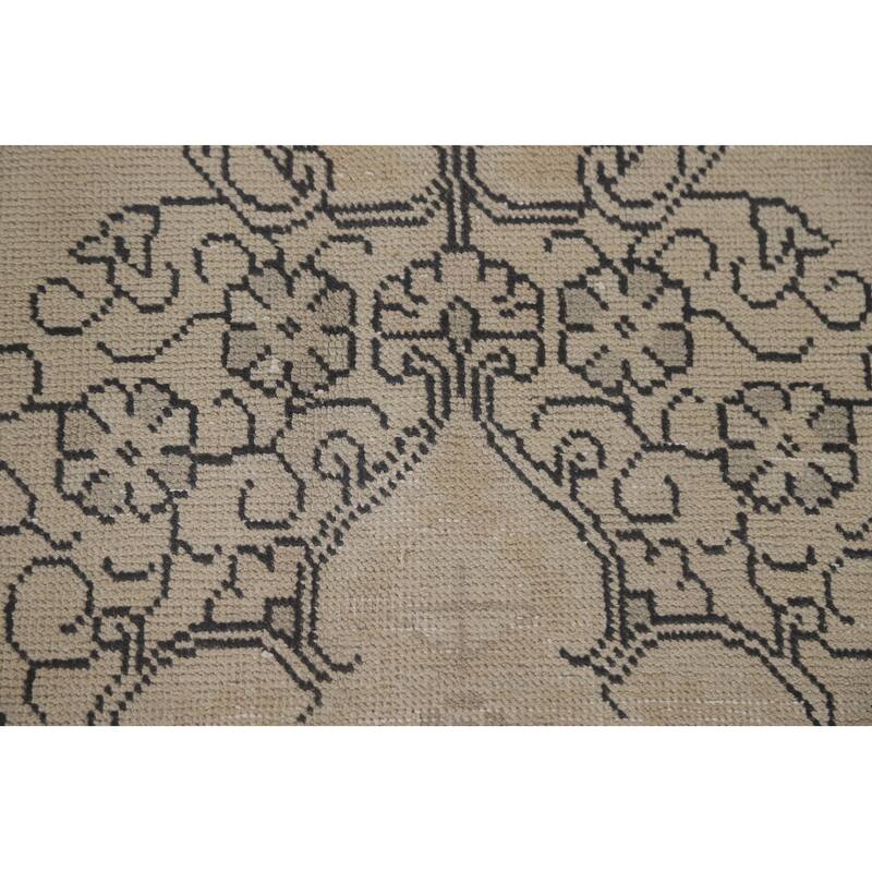 Hand Knotted Oriental 100% Wool Carpet Traditional Floral Beige & Ivories Tabriz Area Rug - 12' 4'' X 9' 4''