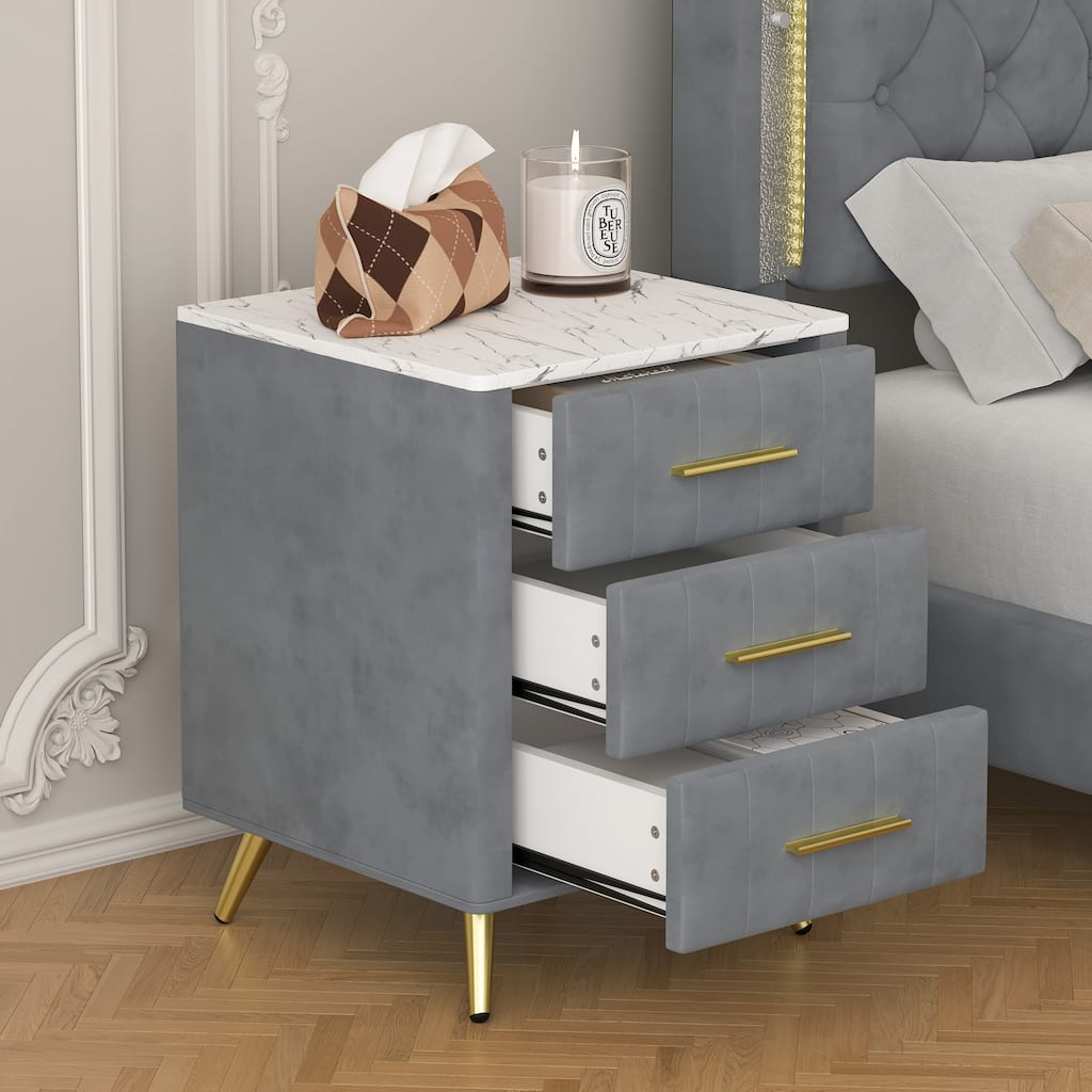 Fluted Nightstand, 21.65\
