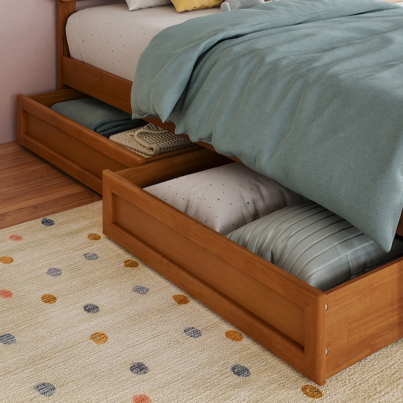 Twin-Full Mid-Century Modern Under Bed Storage Drawers