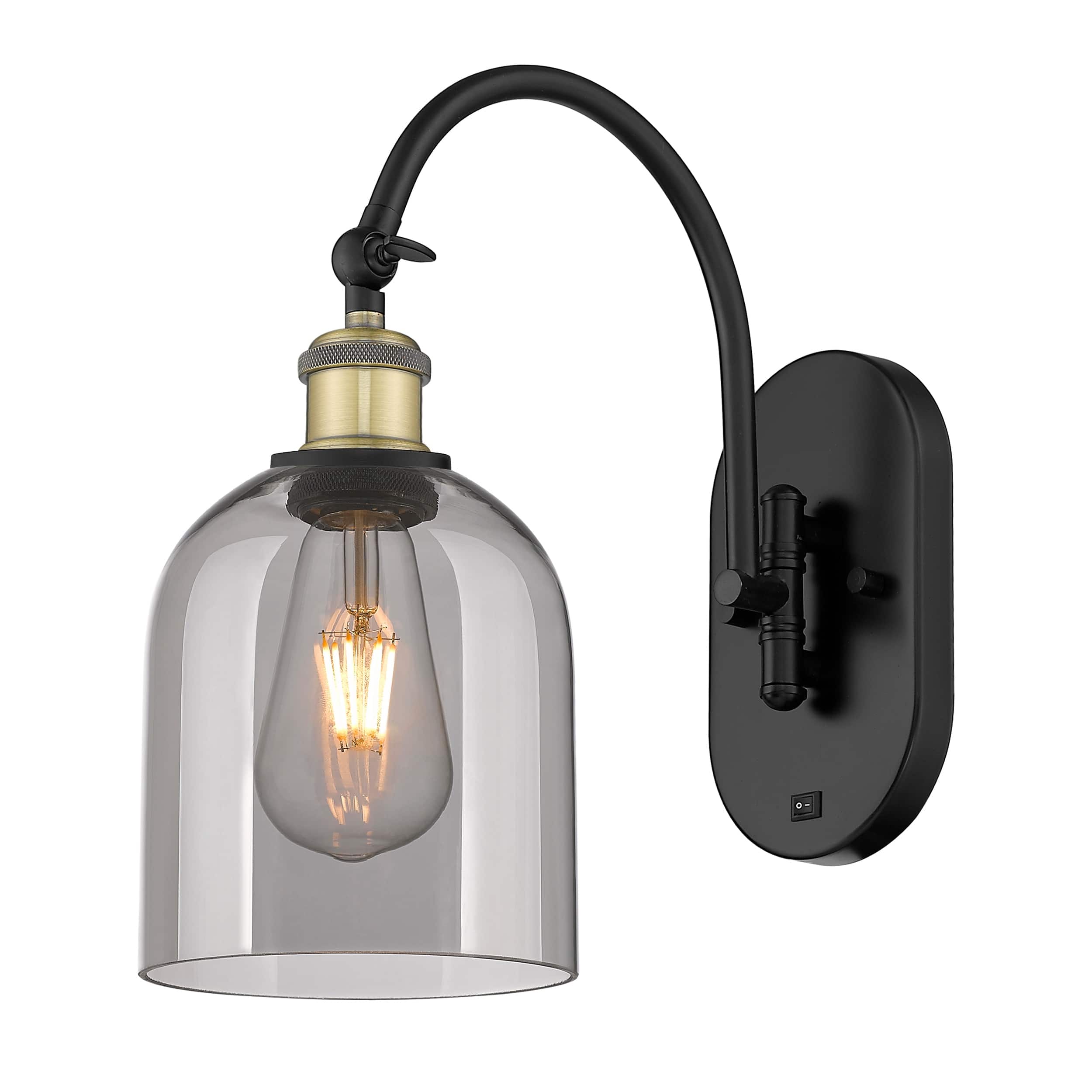 Option Black Antique Brass / Light Smoke Shade