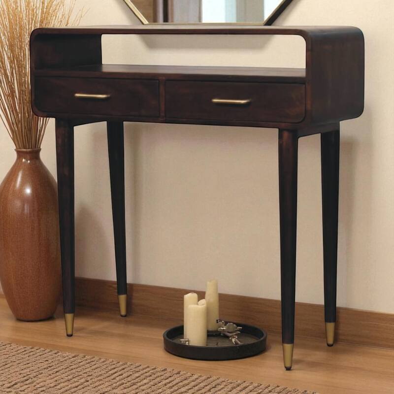 Artisan Furniture Solid Wood Astor 2-Drawer Nightstand ,Brown