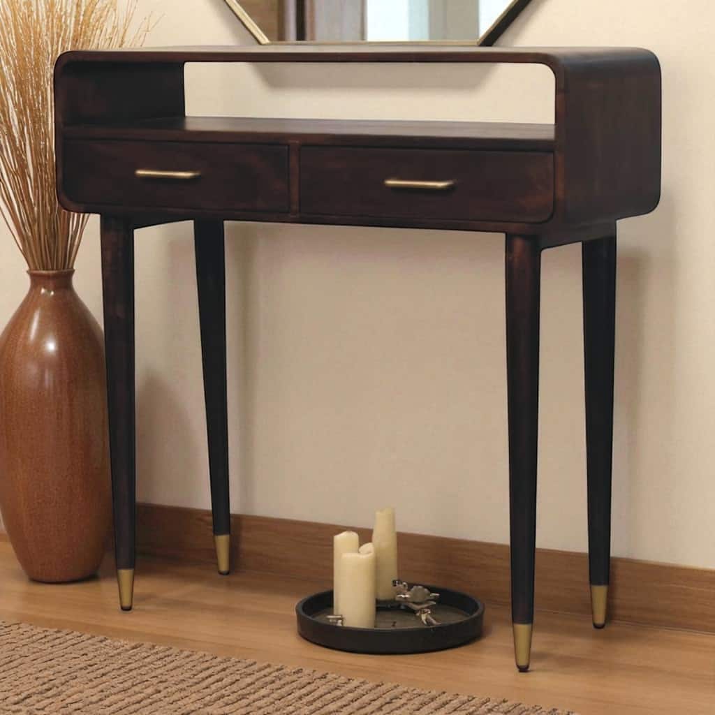 Artisan Furniture Solid Wood Astor 2-Drawer Nightstand ,Brown