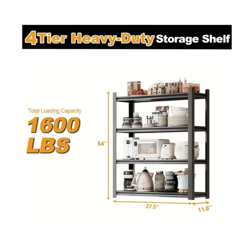 63" Industrial Heavy Duty 4-Tier Shelving Unit
