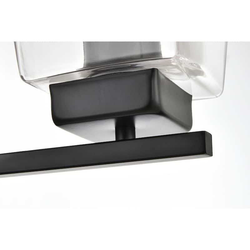 Merlin 1 Light Black and Clear Bath Sconce