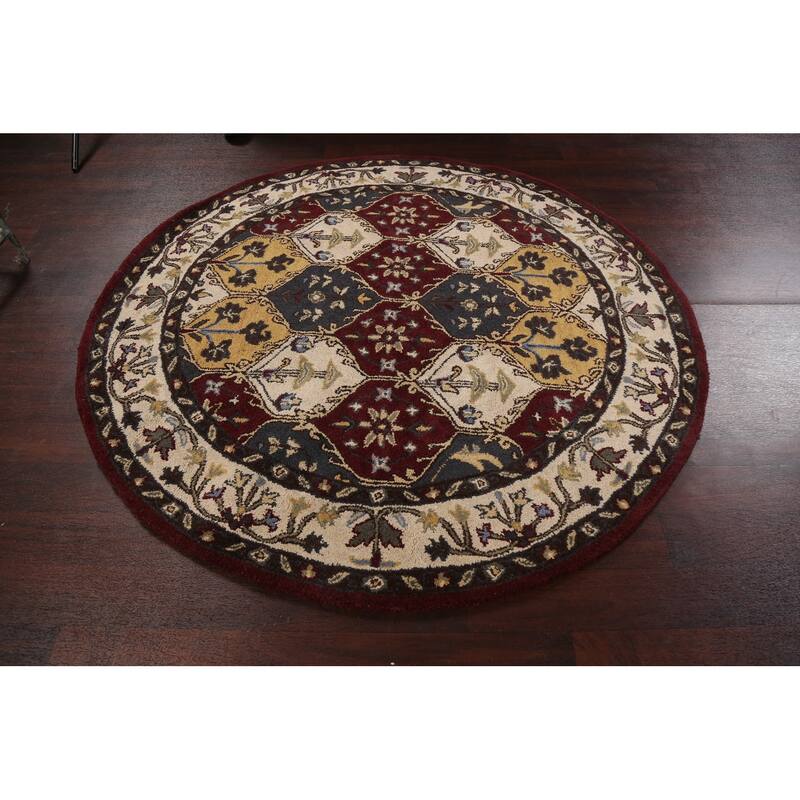 Traditional Floral Oriental Home Decor Area Rug Hand-tufted Carpet - 6'0" x 6'0" Round