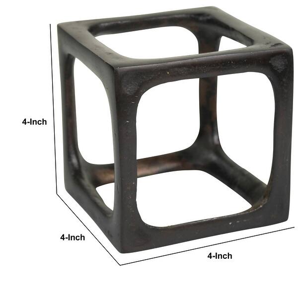 Open Design Metal Frame Cube Accent Decor, Small, Set of 2, Black - Bed ...