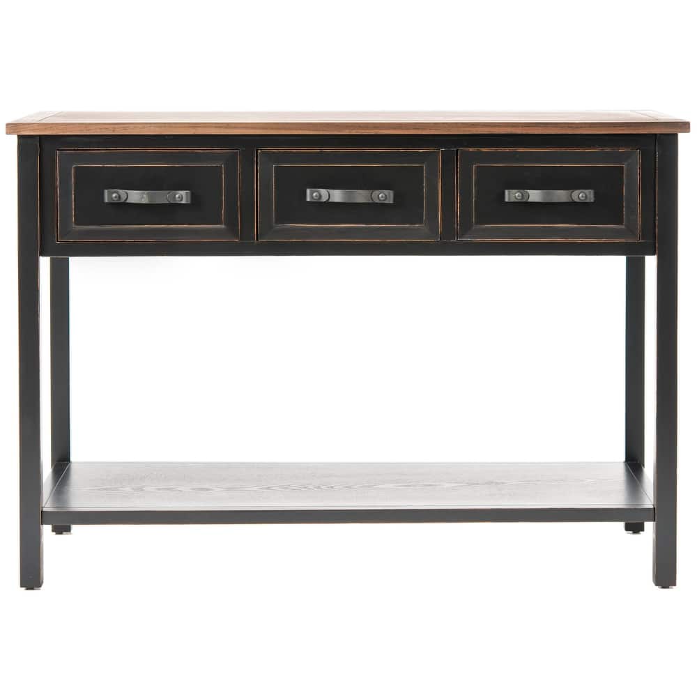 SAFAVIEH Jennette Black/ Walnut Console Table - 42Wx15Dx30H