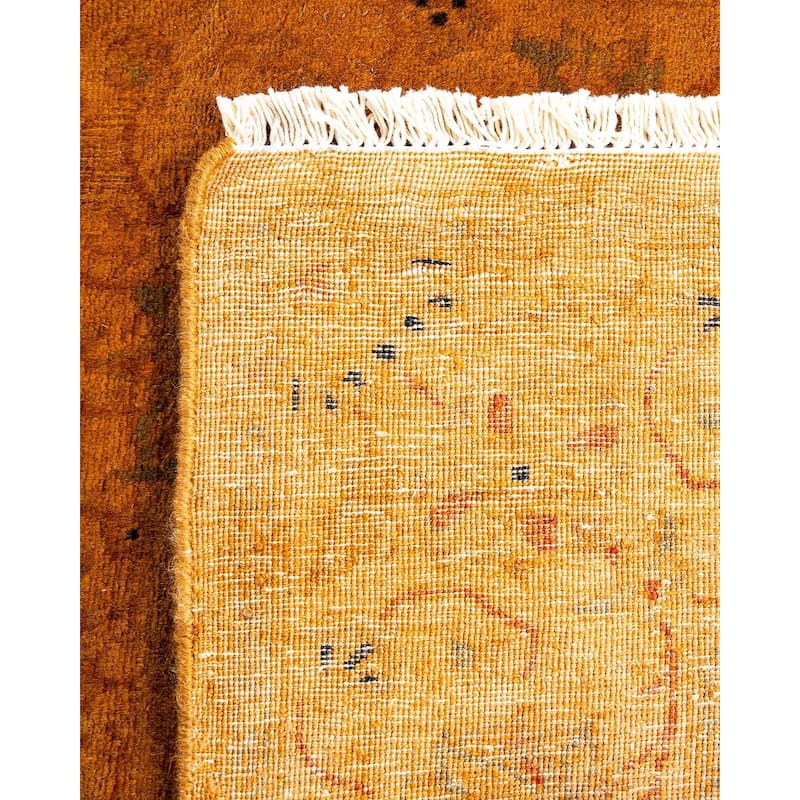 Fine Vibrance, One-of-a-Kind Hand-Knotted Runner Rug - Gold, 2' 8" x 11' 5" - 2' 8" x 11' 5"