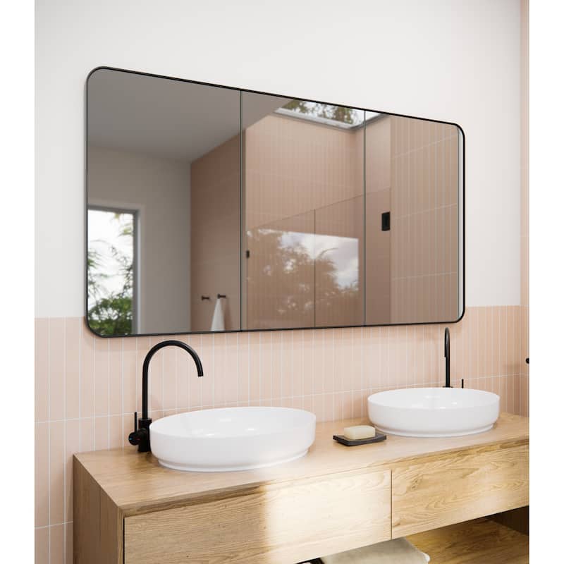 Stainless Steel Square Medicine Cabinet - Matte Black