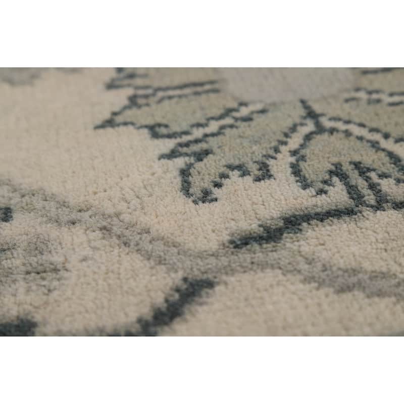 Blue Oushak Indian Area Rug Handmade Wool Carpet - 7'11" x 10'0"