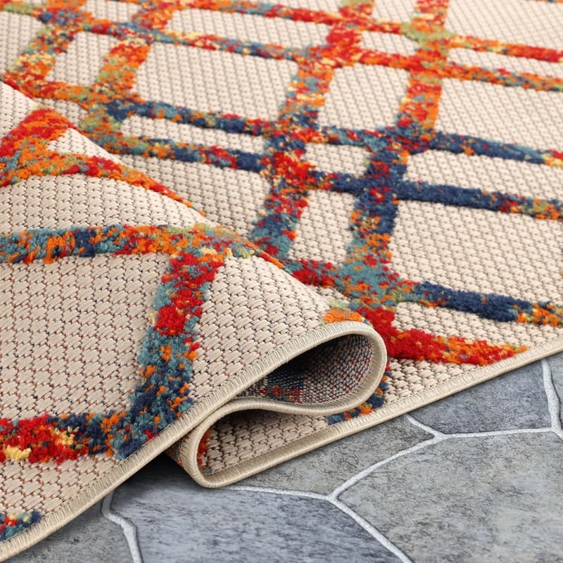 Superior Modern Geometric Abstract Indoor Outdoor Area Rug