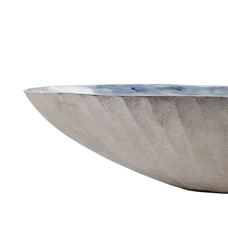 Oval Metal Bowls Sculptural Design -Set of 2 - 20", 23" - 23.0"