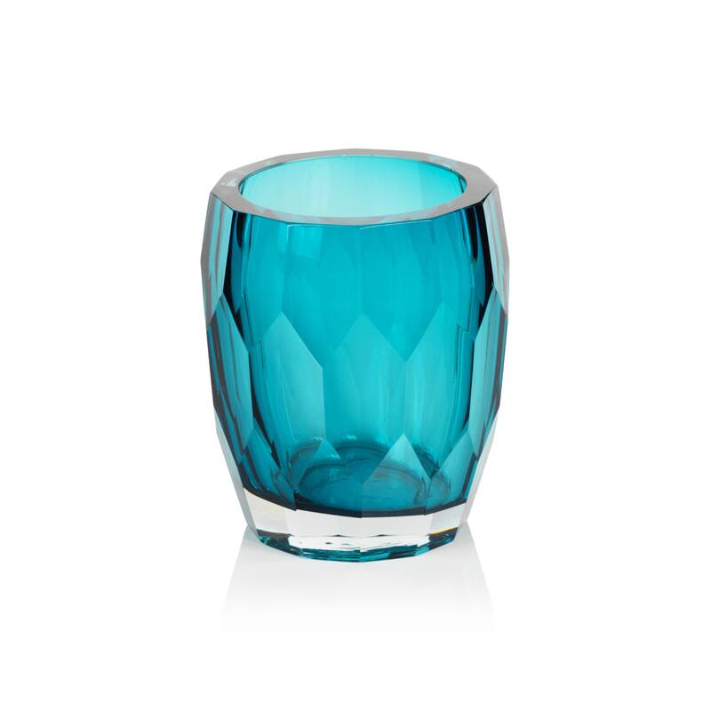 Giacomo Hand Made Cut Polished Glass Vase/Hurricane