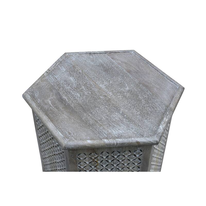 Sumter 18inch Diameter Mango Wood Hex Side Table Bed Bath & Beyond