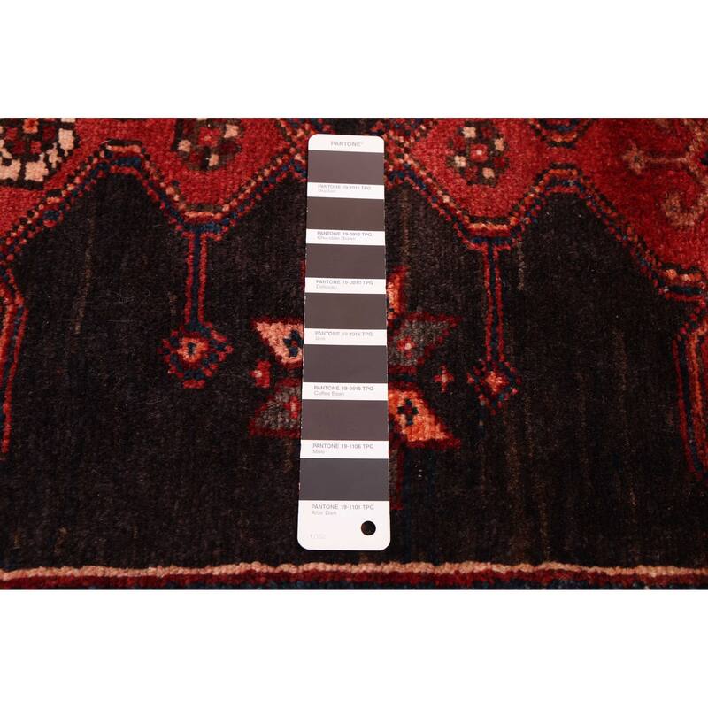 ECARPETGALLERY Hand-knotted Anadol Black, Red Wool Rug - 3'5 x 10'1