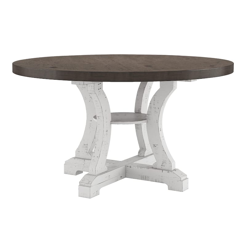 Furniture of America Sylmer Farmhouse 54-inch Wood Round Dining Table
