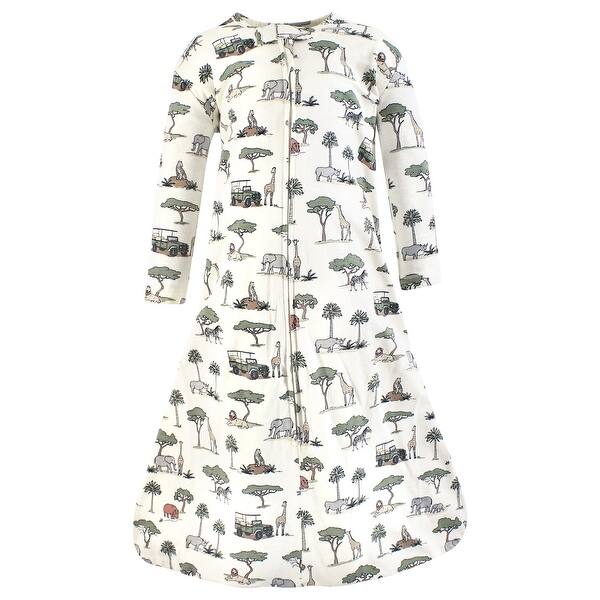slide 1 of 1, Hudson Baby Long Sleeve Cotton Jersey Sleeping Bag, Sack, Blanket, Going On Safari 0-6 Months - Going On Safari