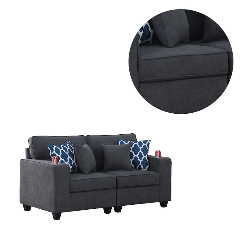 Linen Upholstered Loveseat