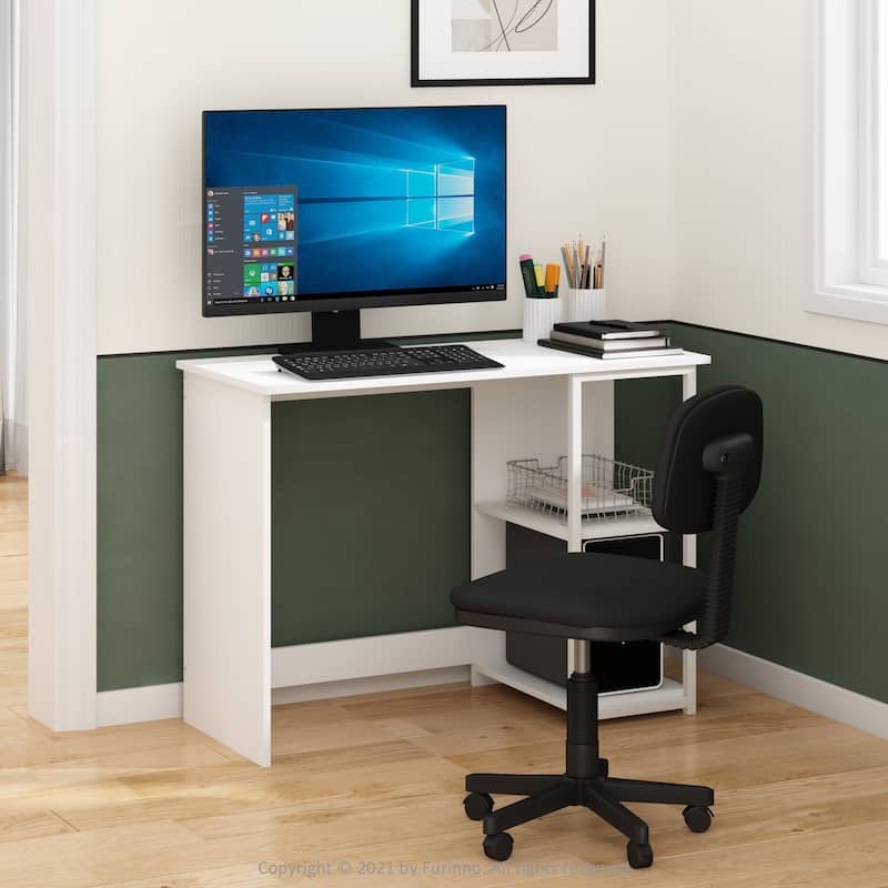 40" Computer Desk - Solid White Modern Writing Table for Home Office