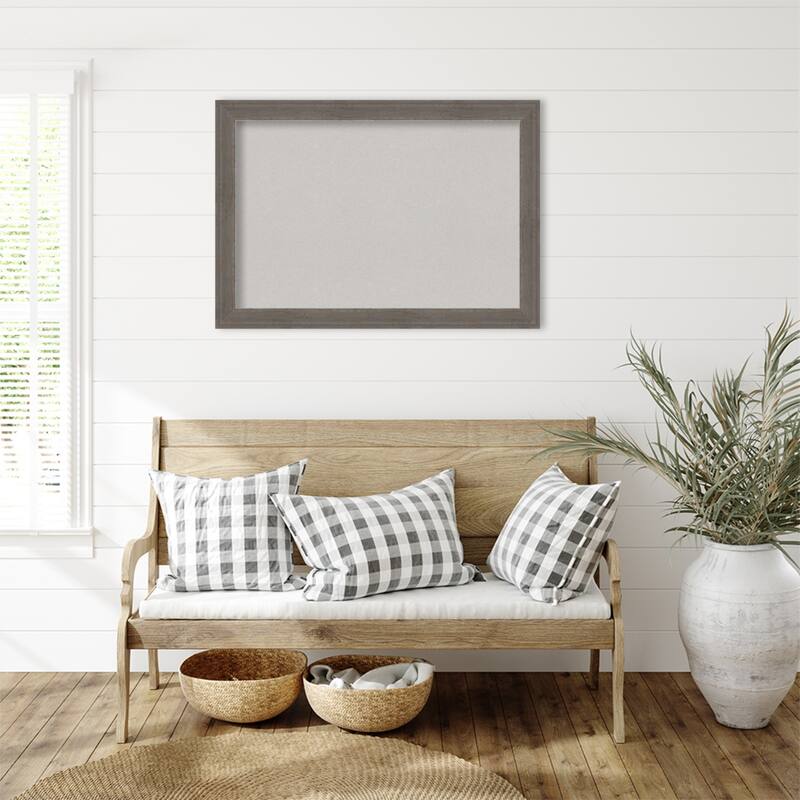 Alta Brown Grey Framed Grey Corkboard Bulletin Board, Organization Board, Pin Board