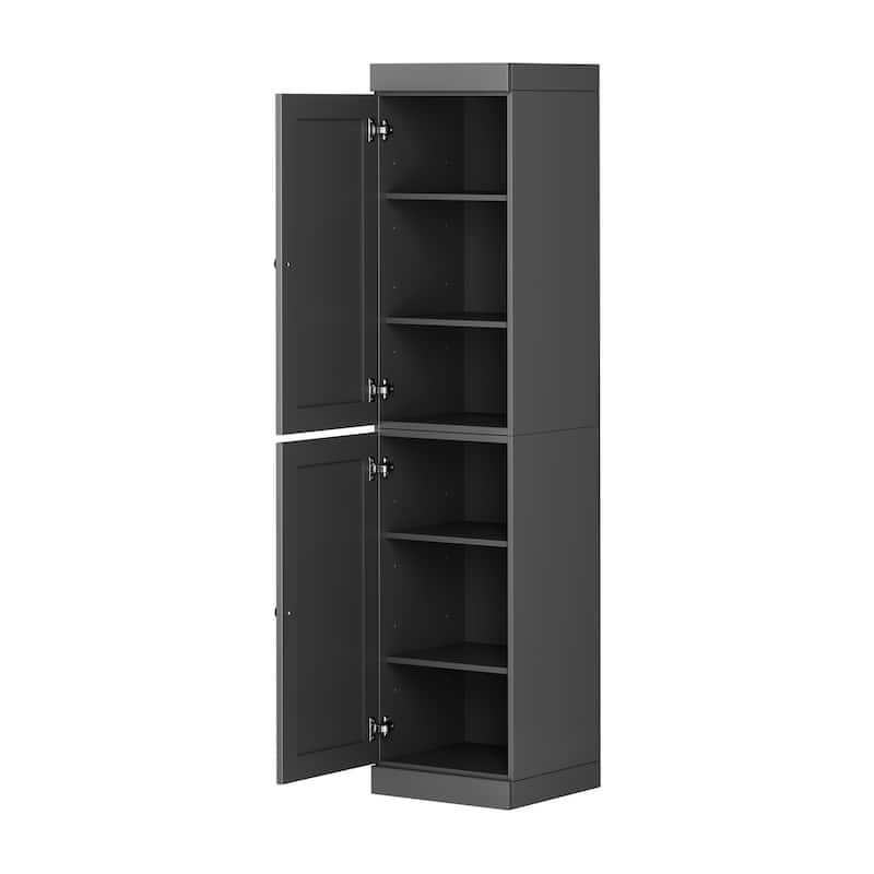 Palace Imports 100% Solid Wood 16.5" Kitchen Pantry Cabinet with Shaker Doors and Adjustable Shelves