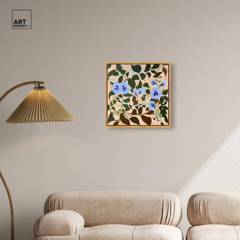 Naive Blue Flowers Canvas by Art Remedy