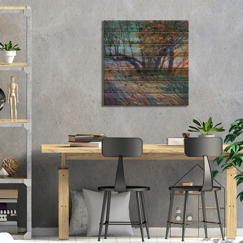 The Bosque Print On Wood by Iris Scott - Multi-Color