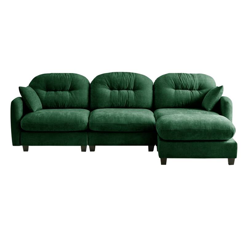 GDF Studio - Amori Modular Modern Chenille L-Shaped Sectional Sofa with Ottoman and Tufted Cushion Backrest