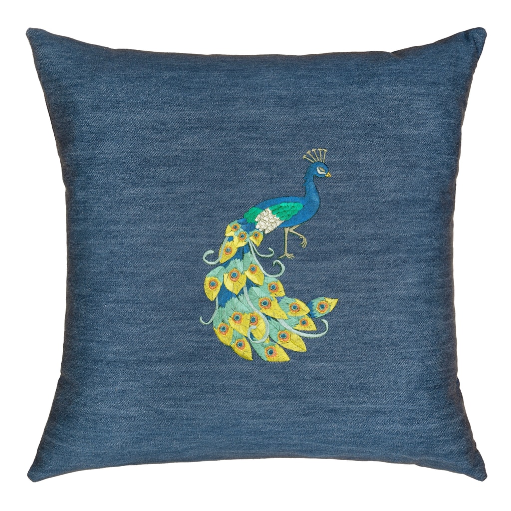 Authentic Hotel and Spa Penelope Denim Decorative Square Pillow Cover 18" x 18"