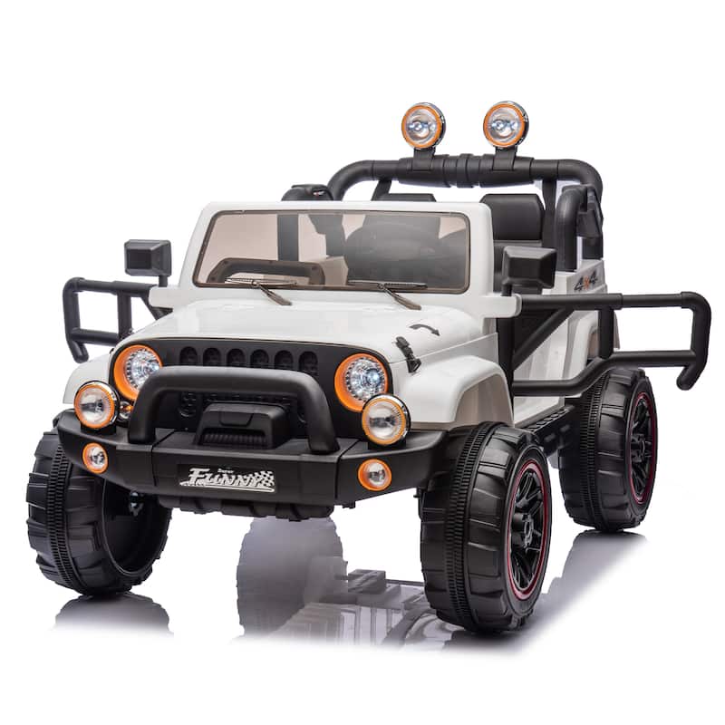 24V Kids Electric Ride-On Car for Ages 3-8, Remote Control, 2WD with Bluetooth & USB - White