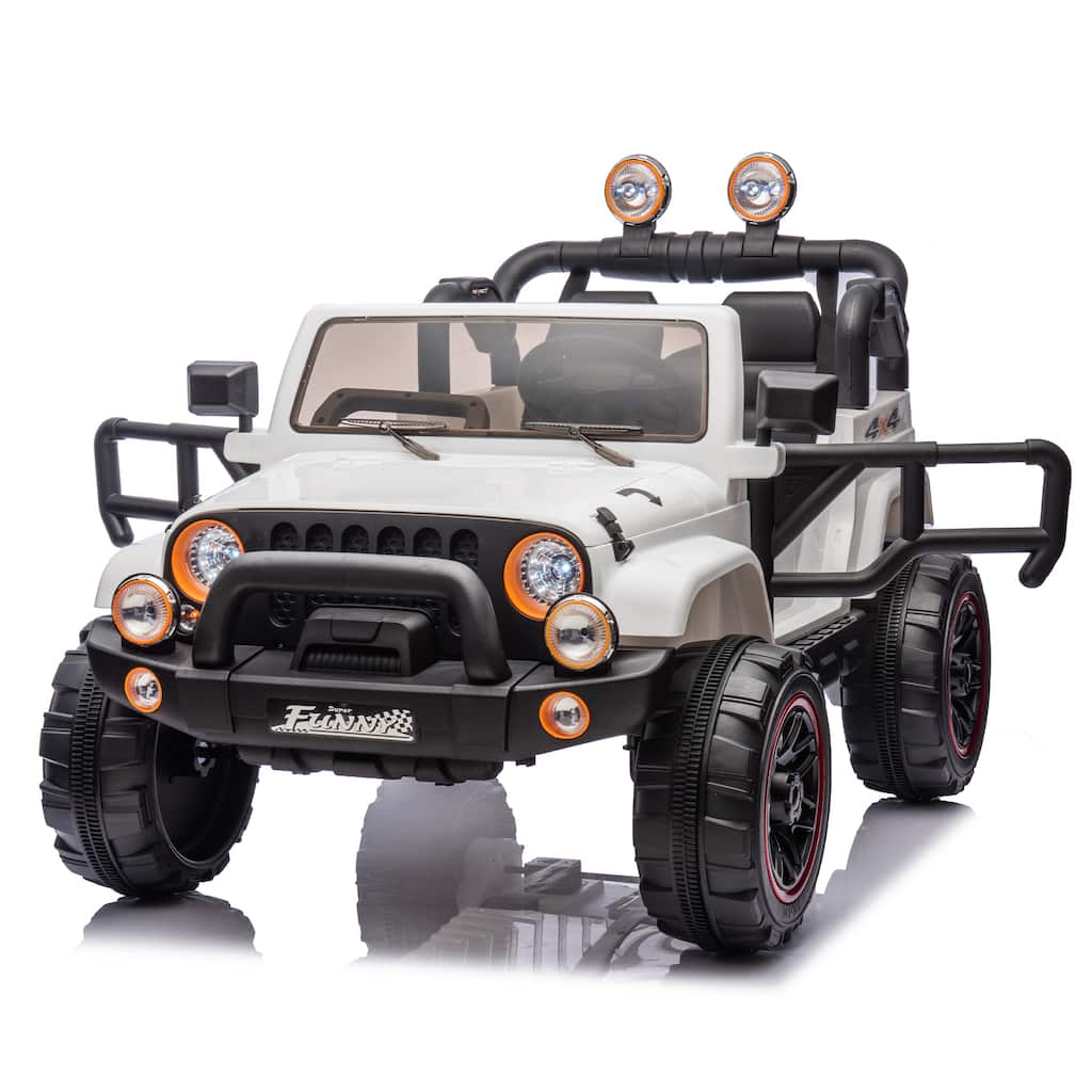24V Kids Ride On Car Off-Road Toy Car White Battery Powered Electric Car