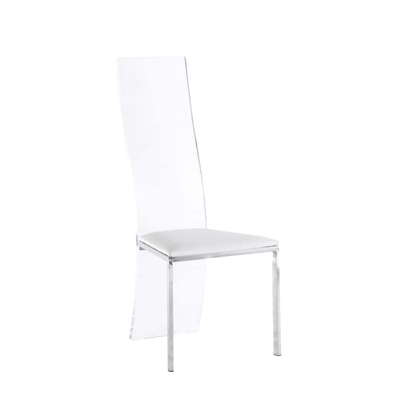 Somette Lillian Acrylic High-Back Upholstered Side Chair, Set of 2