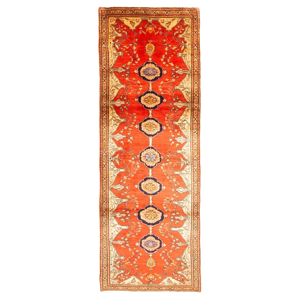 ECARPETGALLERY Hand-knotted Andelz Red Wool Rug - 3'9 x 10'8