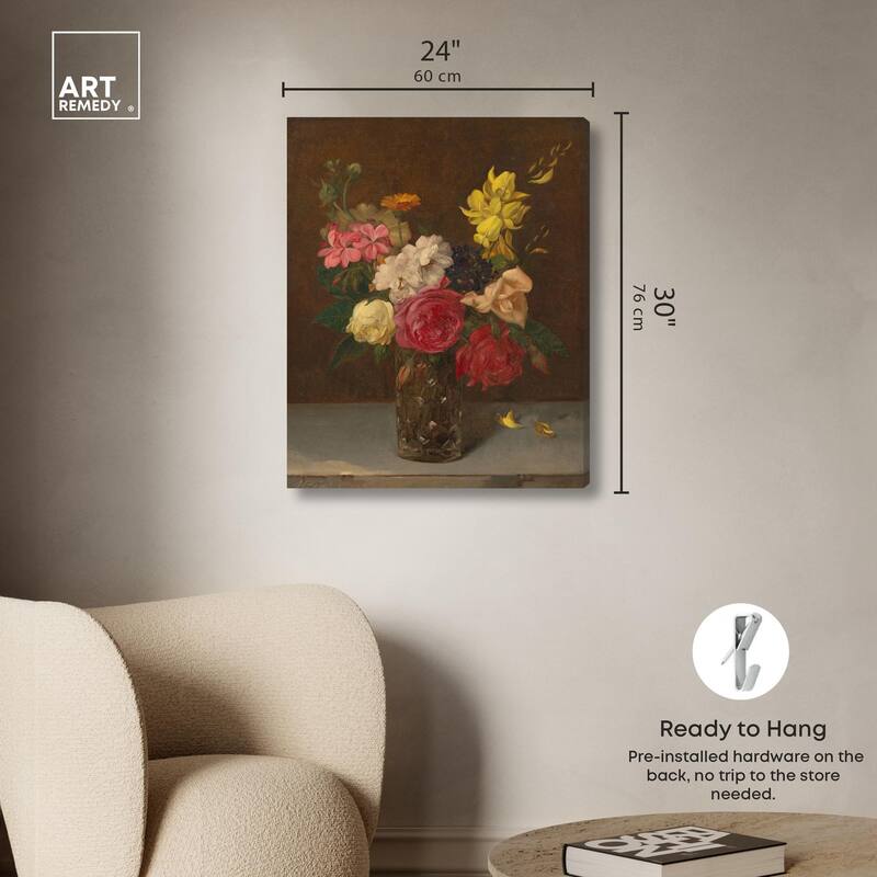 Babcock Flowers in Cut Glass Canvas by Art Remedy, Gallery Wrapped
