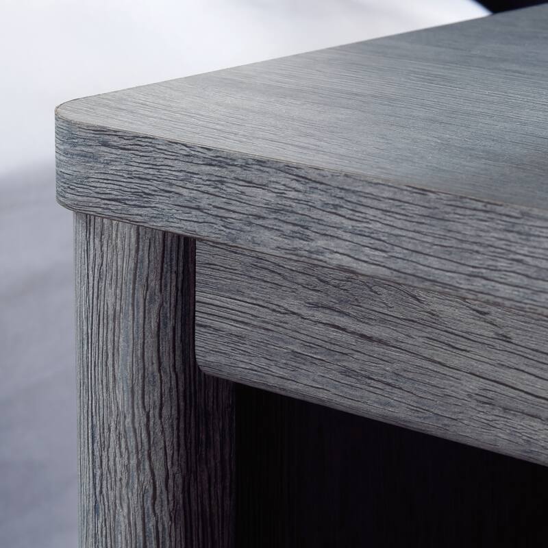 Wood Modern Nightstand with 1 Drawer and Open Shelf, Blue