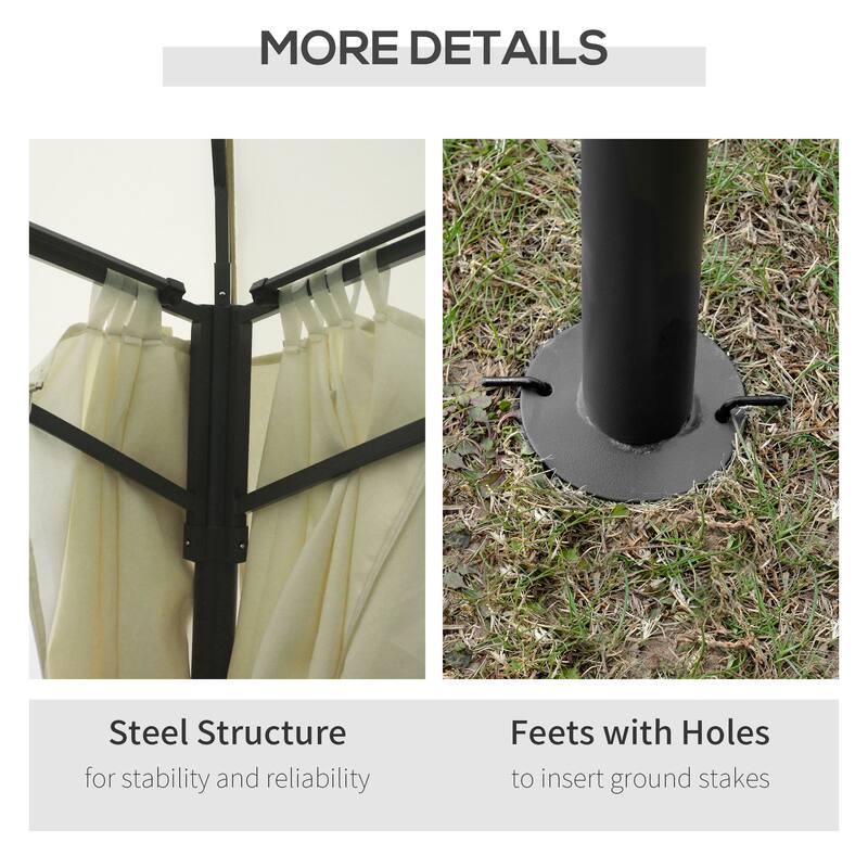 10' x 13' Patio Gazebo Canopy, Double Vented Roof
