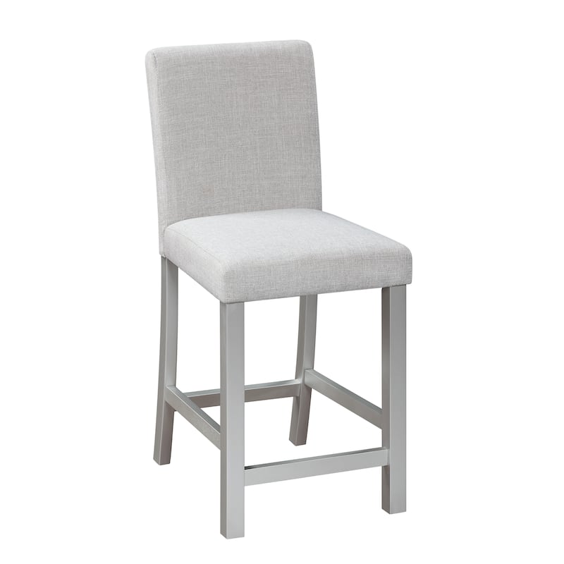 GDFStudio - Hamilton 5-Piece Classic Crystal Design Wooden Counter Height Dining Table Set with 4 Upholstered Chairs