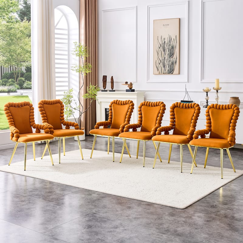 Dining Chairs Set of 2, Upholstered Dining Room Chairs with Metal Legs, Velvet Kitchen Chairs, Accent Chairs for Living Room