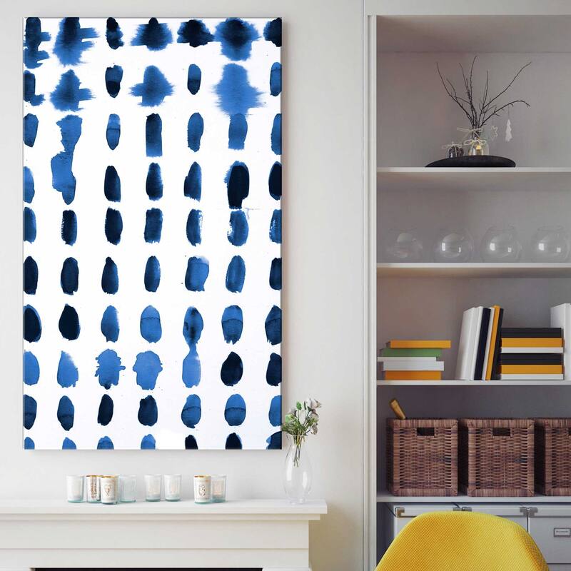 "Blue Spots Pattern" Print on Canvas