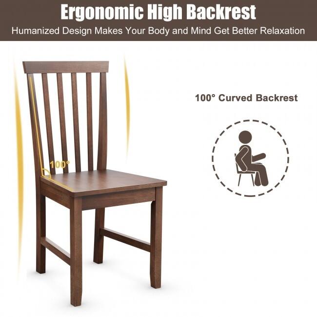 Set of 2 Dining Chair with Solid Wooden Legs - 16" x 20" x 36" (L x W x H)