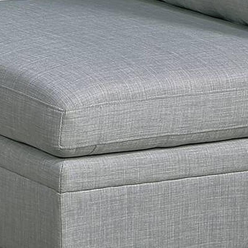 Gimy 37 Inch Modular Armless Sofa Chair, Light Gray Dorris Fabric, Wood