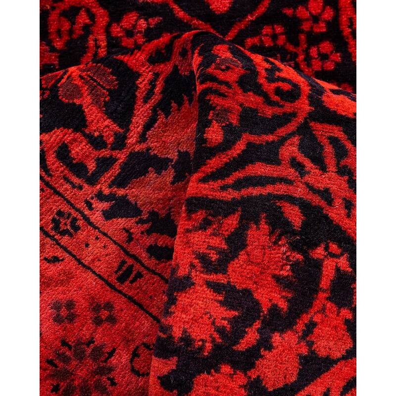 Contemporary Overdyed Wool Hand Knotted Runner - 3' 0" x 11' 1"