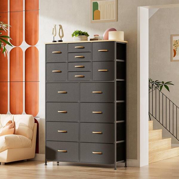 16 Drawers Dresser for Bedroom, Tall Dresser with Large Capacity Fabric  Drawer Chest of Drawers for Closet, Living Room - Bed Bath & Beyond -  39923540