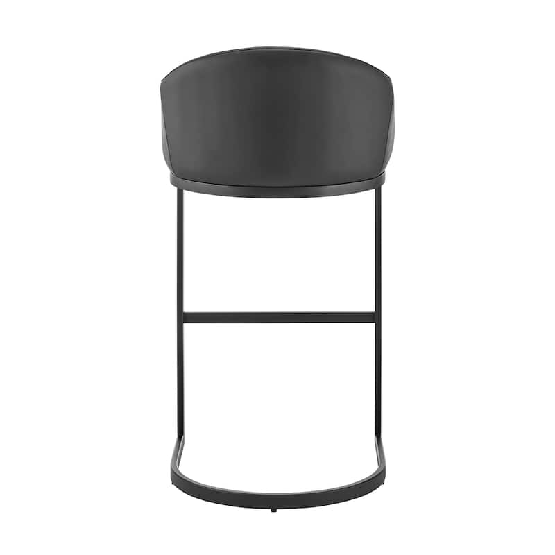 Katherine Upholstered Metal Bar or Counter Height Stool with Cantilever Base