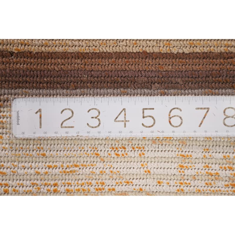 Yellow Modern Abstract Accent Rug Handmade Wool Carpet - 2'8"x 4'11"