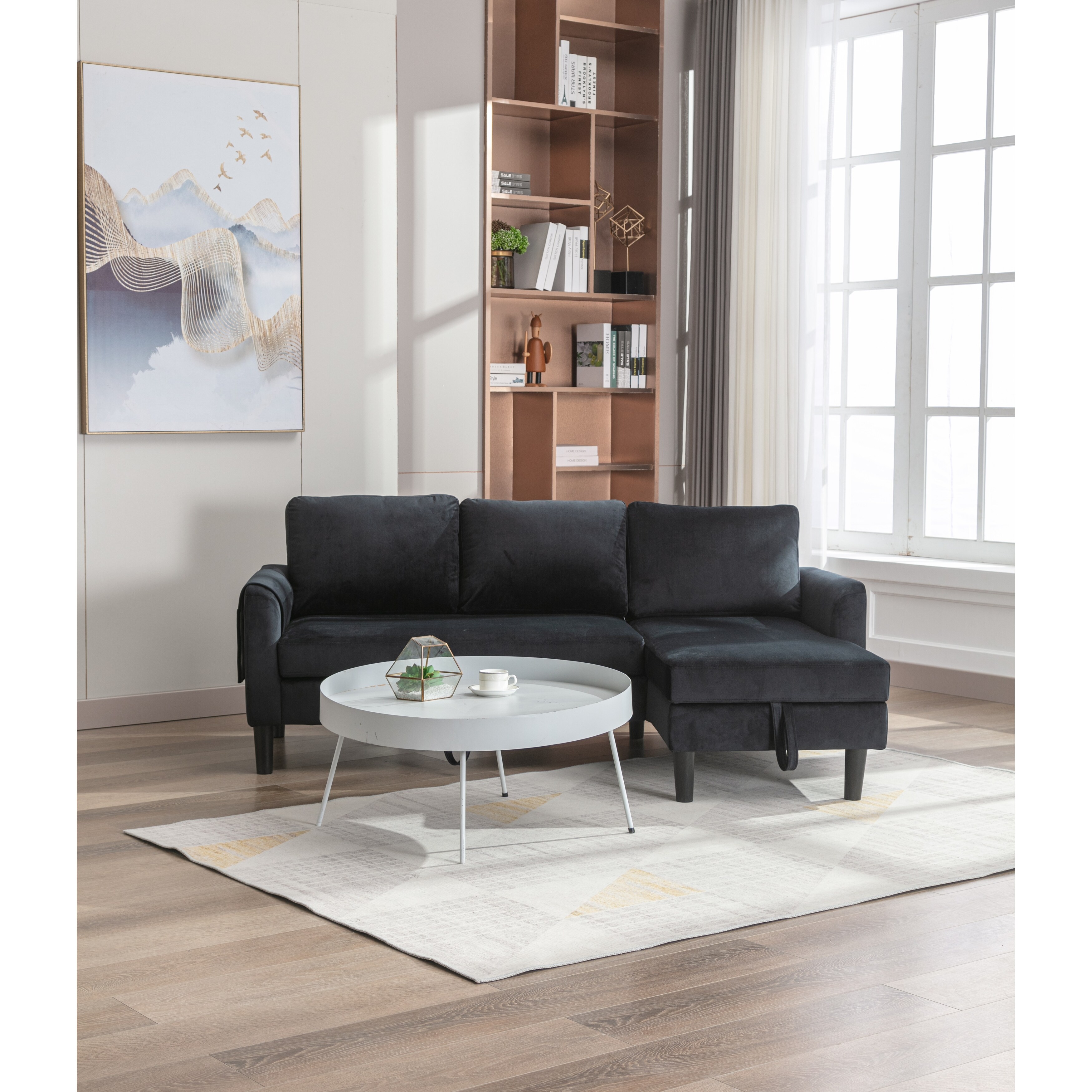 Modern Sectional Sofa Set w Pull out Bed Corner Recliner Couch