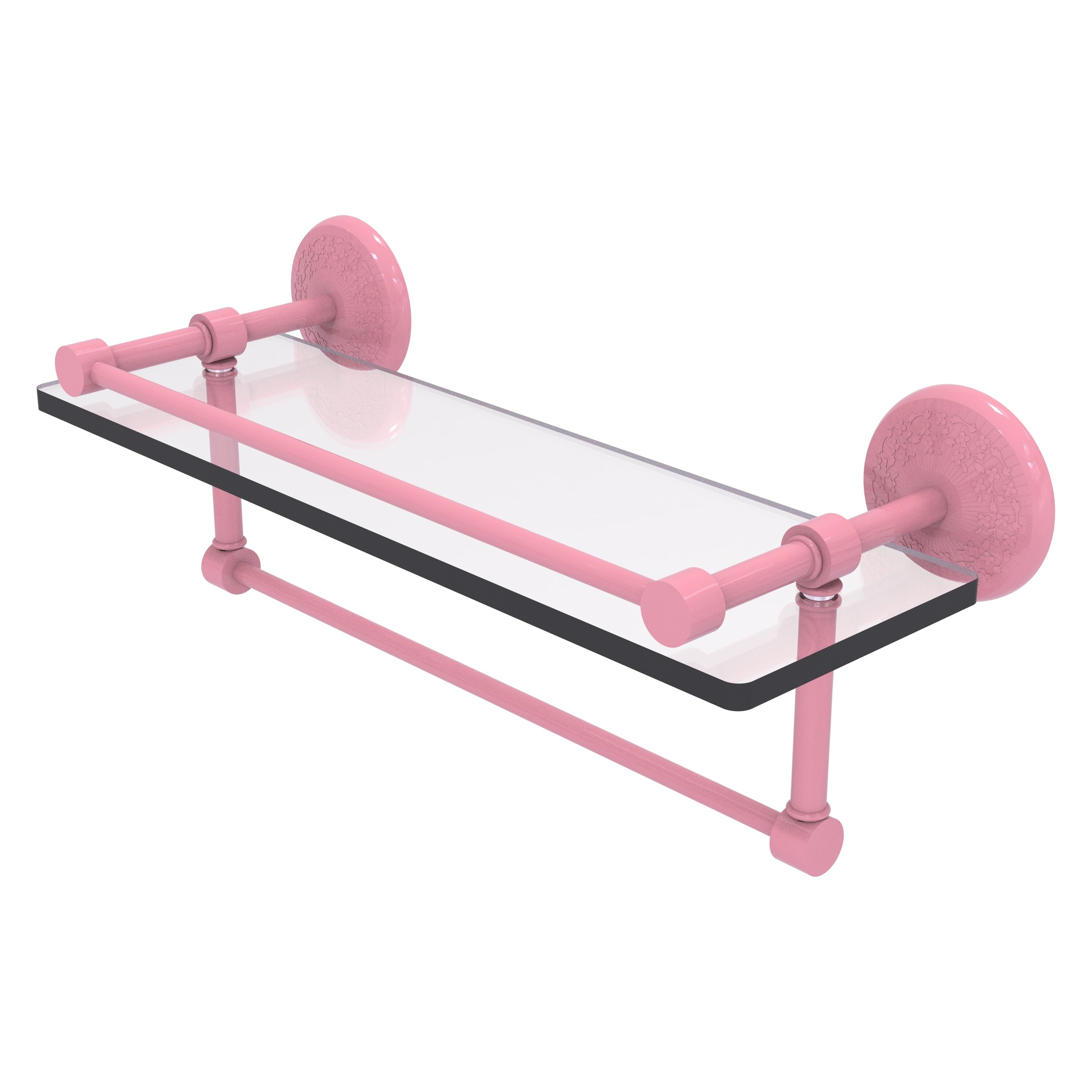 Allied Brass 16 Inch Gallery Glass Shelf with Towel Bar